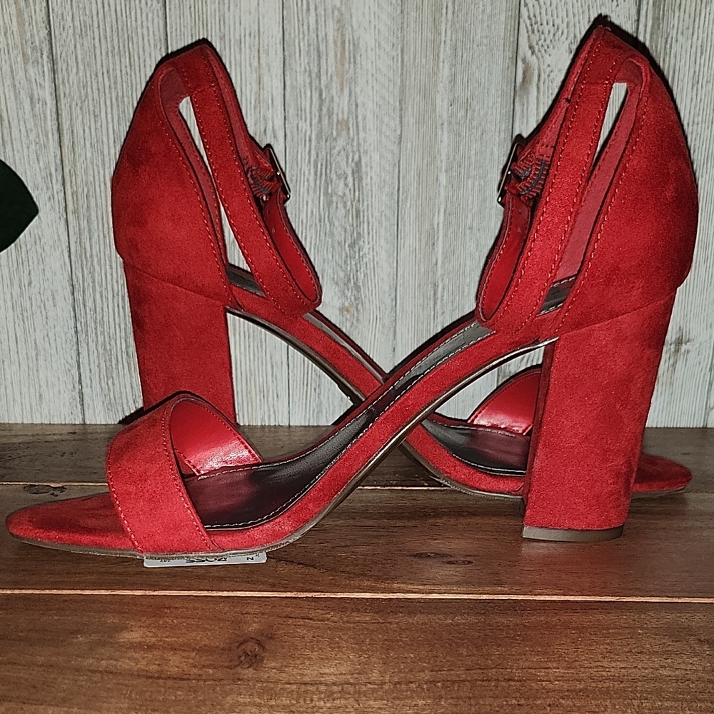 Worthington Red Heels with Chunky Block Heel
